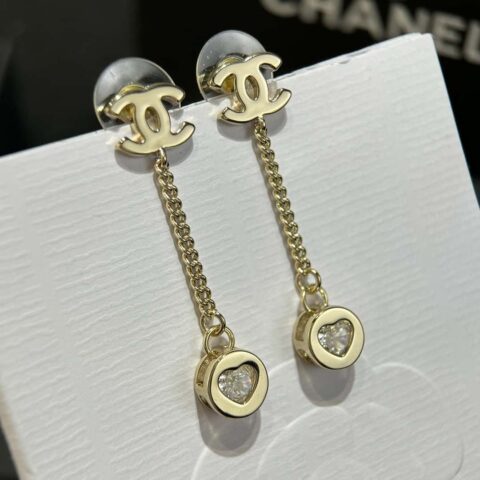 ❗️新品❗️☀️新款☑️ 香奈儿c2双c桃心爱心钻耳钉耳环 ☀️