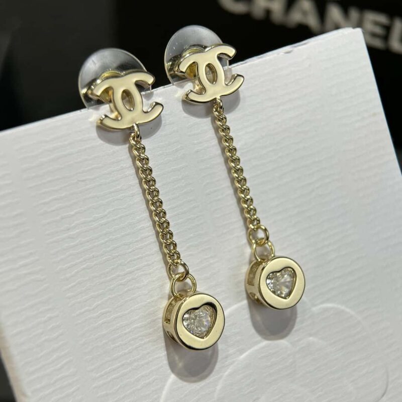 ❗️新品❗️☀️新款☑️ 香奈儿c2双c桃心爱心钻耳钉耳环 ☀️