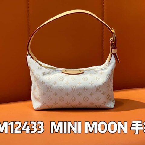 【原单精品】M12433白色 迷你饭盒包月亮包系列 MINI MOON 手袋