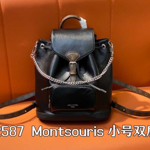 【原单精品】M12587黑色全皮 双肩包系列 本款 Montsouris 小号双肩包