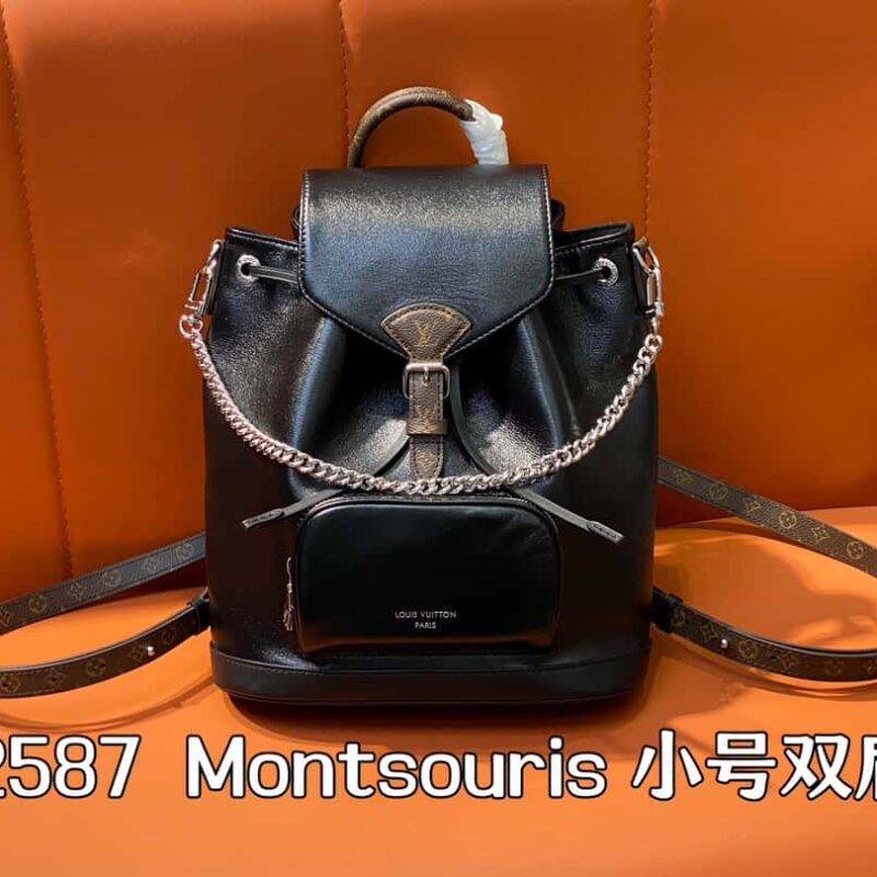【原单精品】M12587黑色全皮 双肩包系列 本款 Montsouris 小号双肩包
