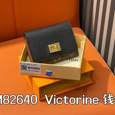 【原单精品】M82640黑色 黑色三折钱包系列 Victorine钱包