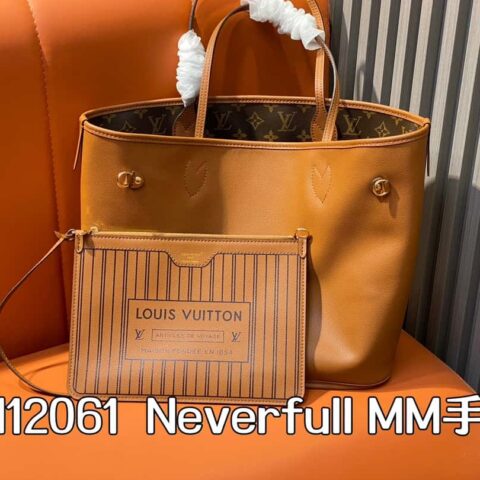 【原单精品】M11946老花/黑色 购物袋系列 Neverfull MM手袋 M12061棕色