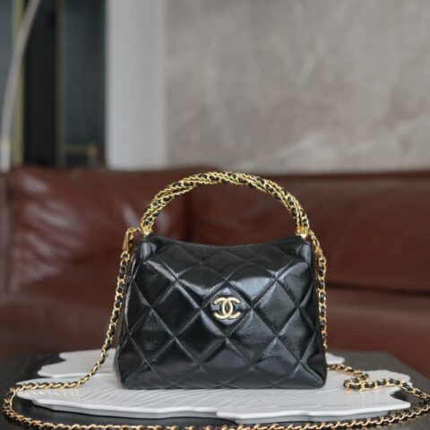 CHANEL 24b 新型粗链手柄 饭盒包 黑色🖤AP4189 B17675 NZG79