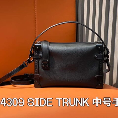 【原单精品】M24309黑色黑扣 全皮软盒子包系列 SIDE TRUNK 中号手袋 M46358