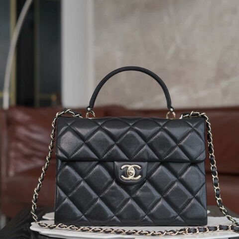 CHANEL 24p 手柄kelly盒子 黑色大号 AS4712