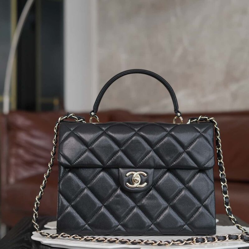 CHANEL 24p 手柄kelly盒子 黑色大号 AS4712