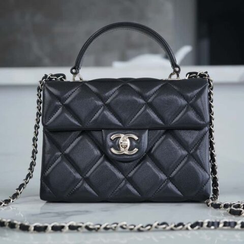 CHANEL 24p 手柄kelly盒子 黑色小号 AS4711
