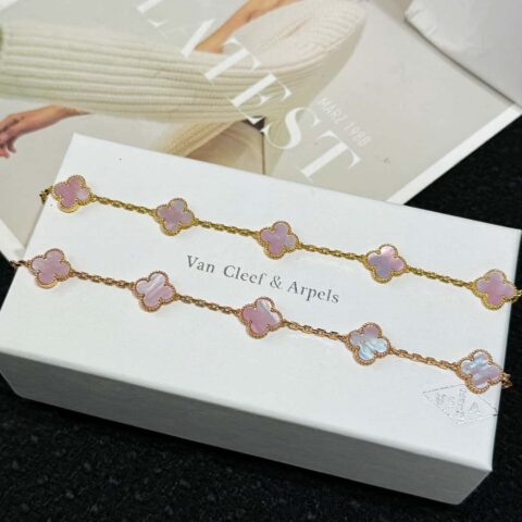 ❗️CNC版本❗️ ☀️Van Cleef &Arpels 梵克雅宝粉贝母四叶草五花手链 ☀