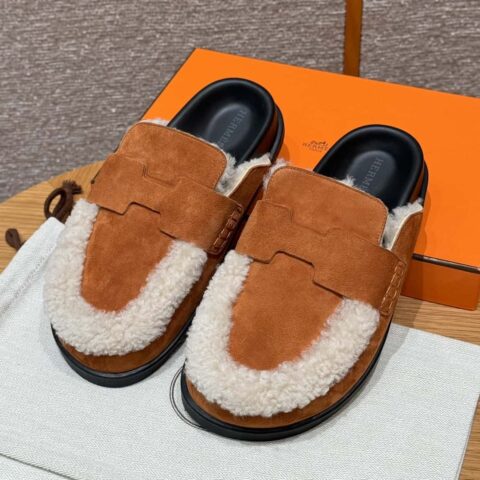 HERMES 190 Go 穆勒鞋 天然色/Natutel 麂皮小牛皮/Suede calf leather