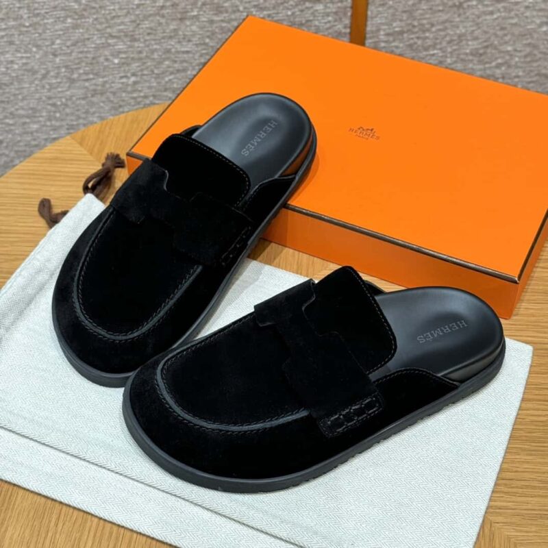 HERMES 190 Go 穆勒鞋 黑色/Noir 麂皮小牛皮/Suede calf leather