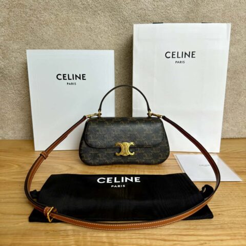 CELINE TEEN LOLA标志印花牛皮革手袋 119532