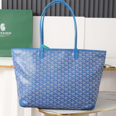 【特级品质 全铜五金】 🔎020323蓝色，goyard戈雅artois 中号拉链托特包