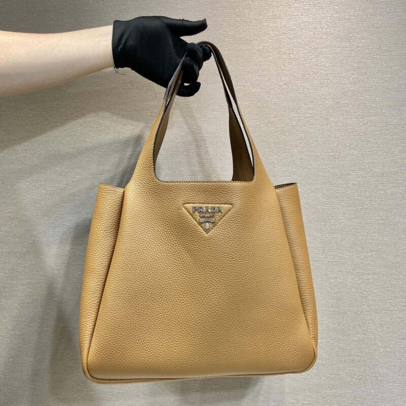PRADA🎉大号菜篮子🎉1BG338大号水桶包🎉棕色