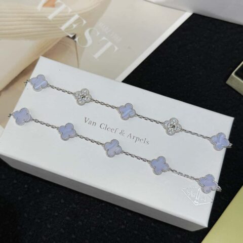 ❗️CNC版本❗️  ☀️Van Cleef &Arpels 梵克雅宝间钻紫玉髓四叶草五花手链 ☀