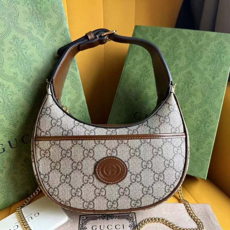 【原厂原】Ophidia系列GG超迷你肩背包 726843米色和乌木色GG Supreme帆布
