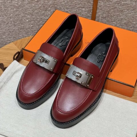 HERMES 101 Hot loafer 乐福鞋 爱马仕红/Rouge H 小牛皮/Calfskin