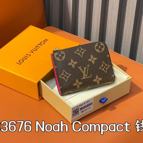 【原单精品】M83676老花玫红 拉链钱包系列 NEW Noah Compact 钱包