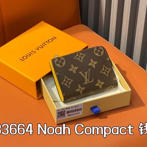 【原单精品】M83644老花黄色 拉链钱包系列 NEW Noah Compact 钱包