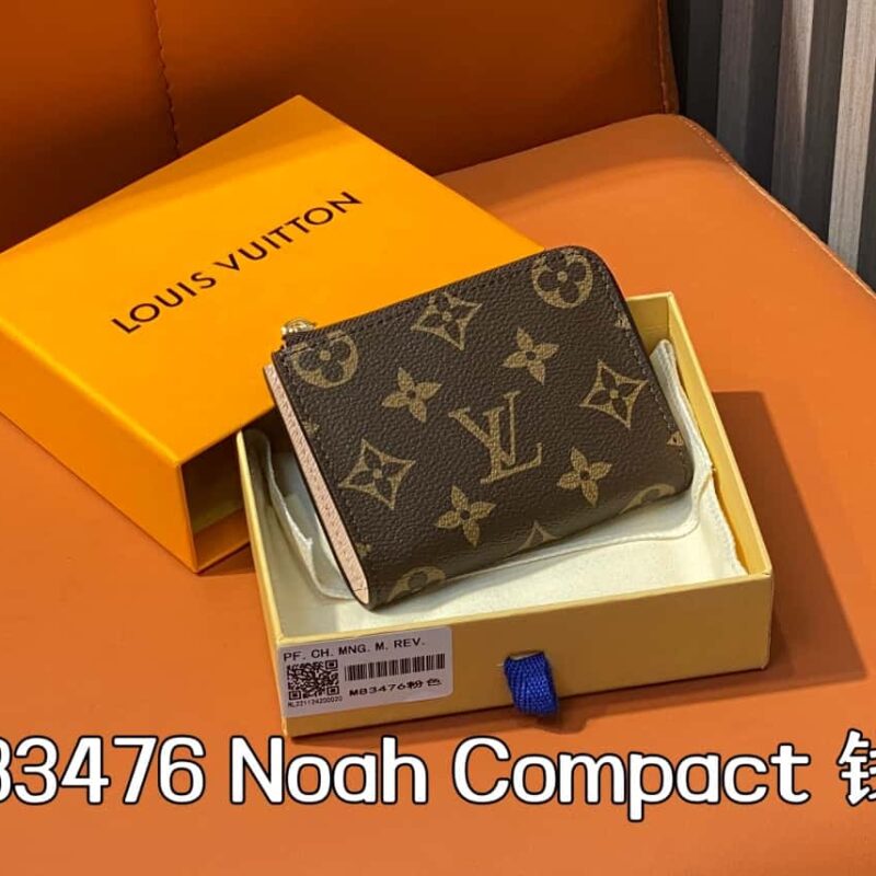 【原单精品】M83476老花粉色 拉链钱包系列 NEW Noah Compact 钱包