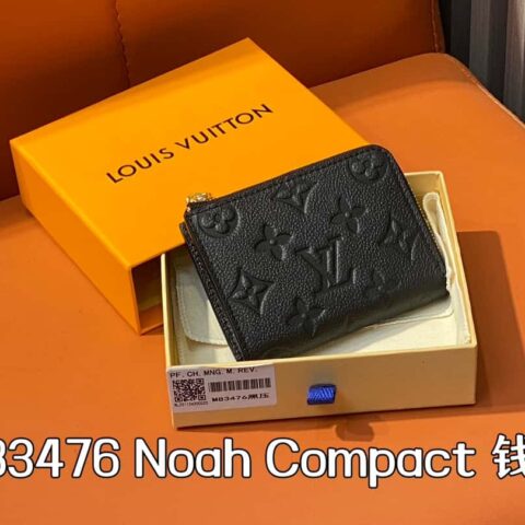 【原单精品】M83476黑色全皮压花 拉链钱包系列 NEW Noah Compact 钱包