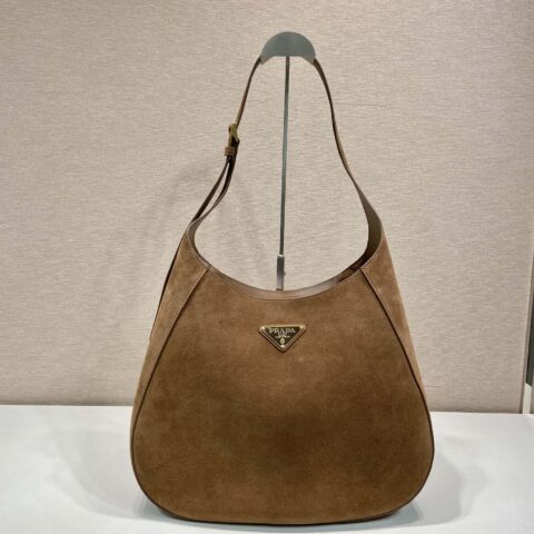 PRADA🎉麂皮Cleo🎉1BC181新款超大号斜挎包
