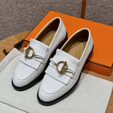 HERMES 108 lmpact loafer-乐福鞋 白色/Blanc 小牛皮/calfskin