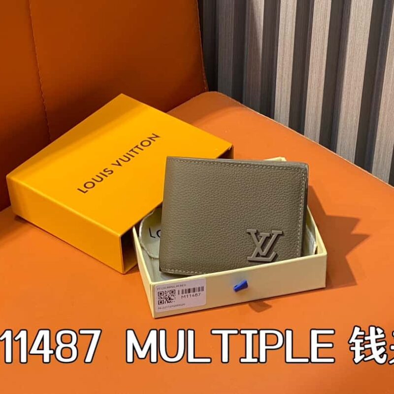【原单精品】M11487摩卡色全皮 短款西装夹系列 MULTIPLE 钱夹 m82273 82274 82808
