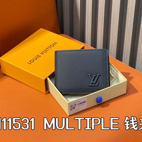 【原单精品】M11531深蓝全皮 短款西装夹系列 MULTIPLE 钱夹 m82273 82274 82808 本款 Multiple 钱夹