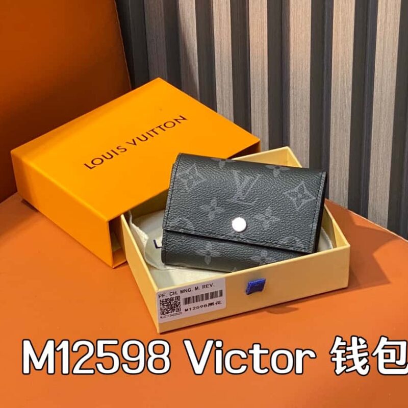 【原单精品】M12598黑花 三折钱包系列 Victor 钱包
