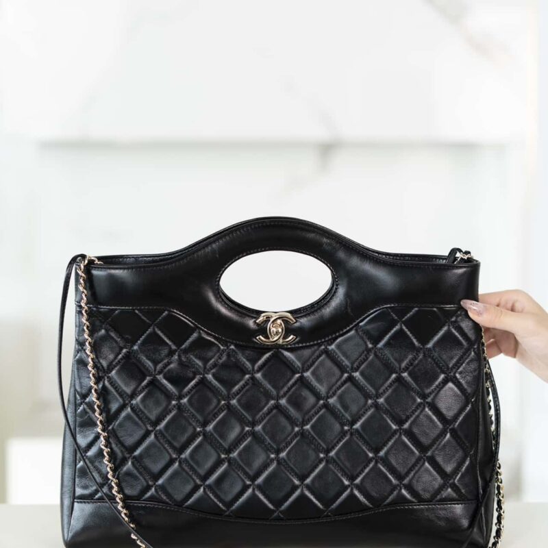 𝐂𝐡𝐚𝐧𝐞𝐥 24S 31bag 横版中号 黑色➿正品皮 AS4854