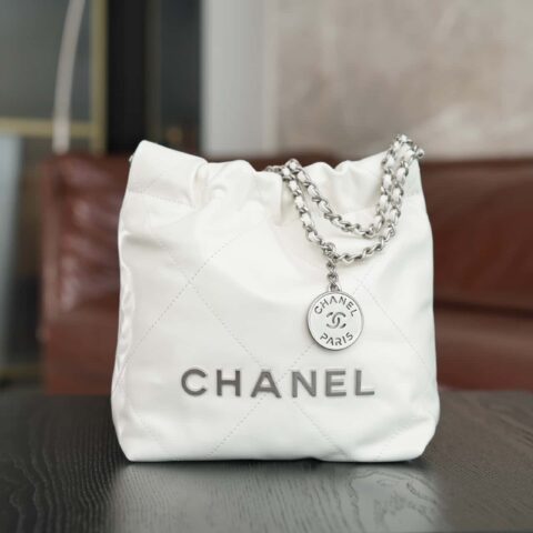 𝐂𝐇𝐀𝐍𝐄𝐋 23S 22Mini bag 白银 正品皮 AS3980