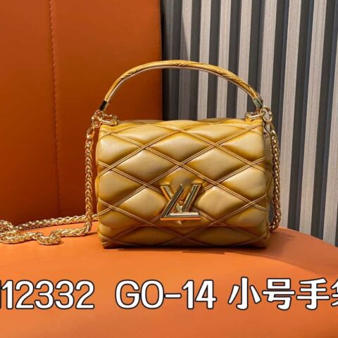 【原单精品】M12004沙se全皮 链条包菱格Twist系列 GO-14 小号手袋