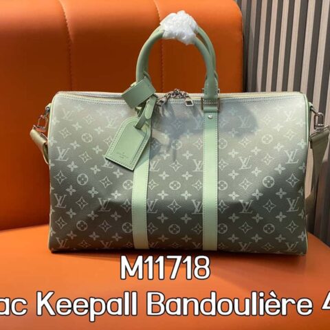 【原单精品】M11718绿色渐变 旅行袋系列 Sac Keepall Bandoulière 45 M41418 11718 渐变绿花