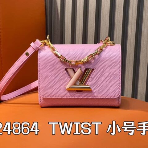 【原单精品】M24864粉紫色 水波纹Twist系列 TWIST 小号手袋 本款 Twist 小号手袋