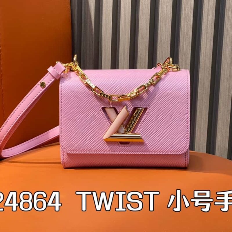 【原单精品】M24864粉紫色 水波纹Twist系列 TWIST 小号手袋 本款 Twist 小号手袋