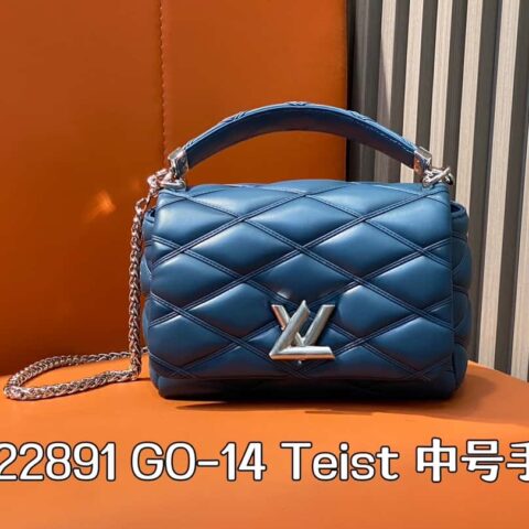 【原单精品】M22891牛仔蓝 全皮菱格链条包系列 GO-14 Teist 中号手袋 M23045 M22890