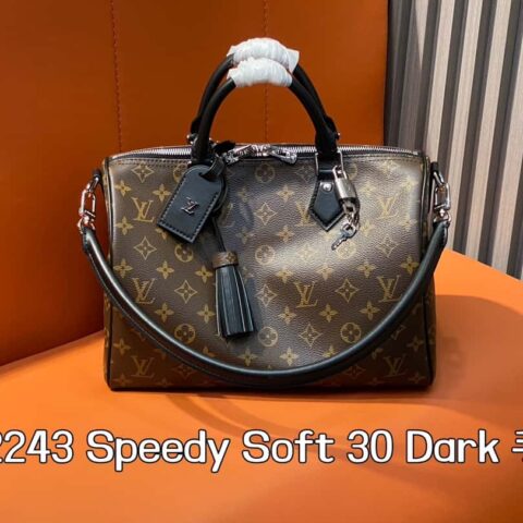 【原单精品】M12243老花/黑皮 枕头包speedy系列 Speedy Soft 30 Dark 手袋