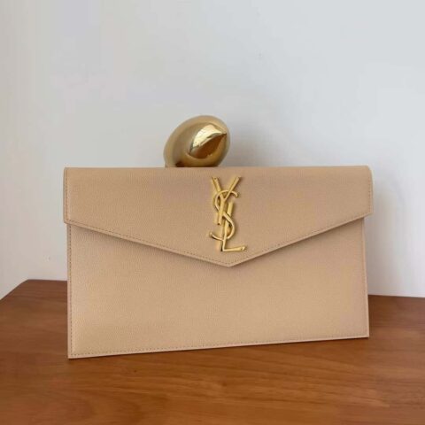 YSL 𝑼𝒑𝒕𝒐𝒘𝒏_鱼子酱手拿包 565739杏色