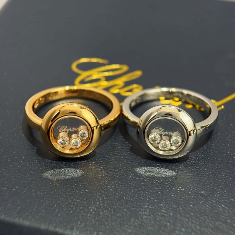 ❗️新品❗️萧邦HAPPY DIAMONDS光面圆形三钻戒指