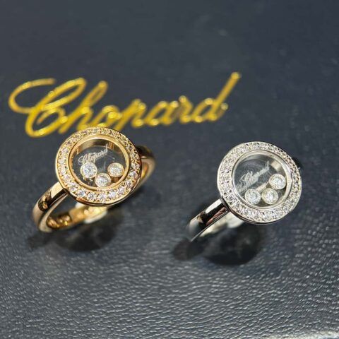 ❗️新品❗️ 萧邦HAPPY DIAMONDS满钻圆形三钻戒指