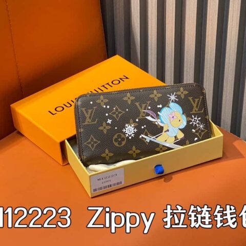 【原单精品】M12223蓝色 圣诞款 单拉链钱包系列 Zippy 拉链钱包