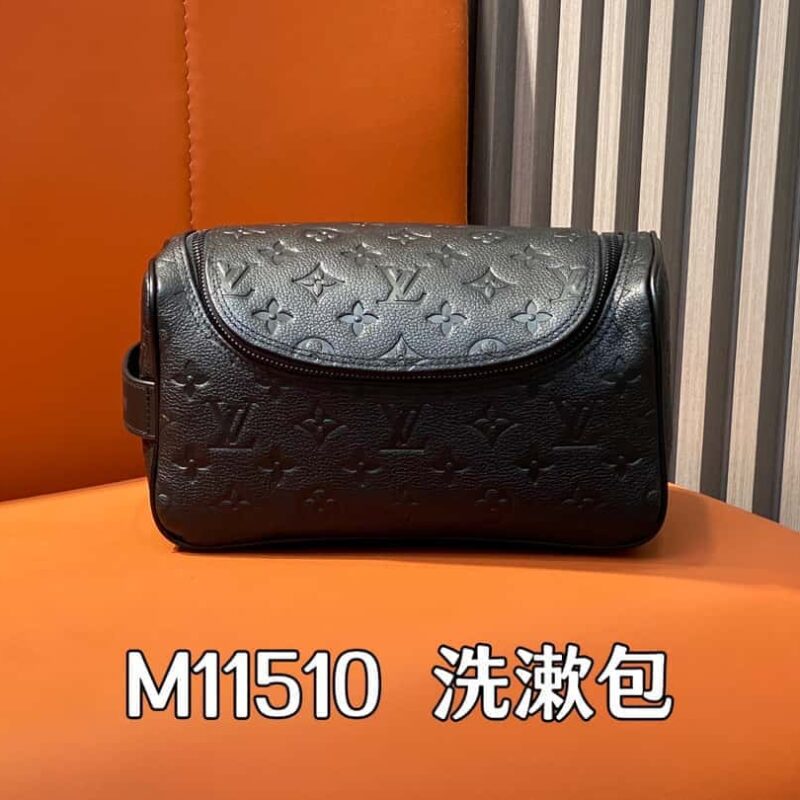 【原单精品】M11510黑色全皮压花 洗漱包系列 洗漱包