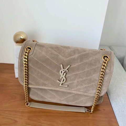YSL 🌱 𝙉𝙞𝙠𝙞 𝟮𝟴𝙘𝙢 『 麂皮配牛皮 』498894灰色