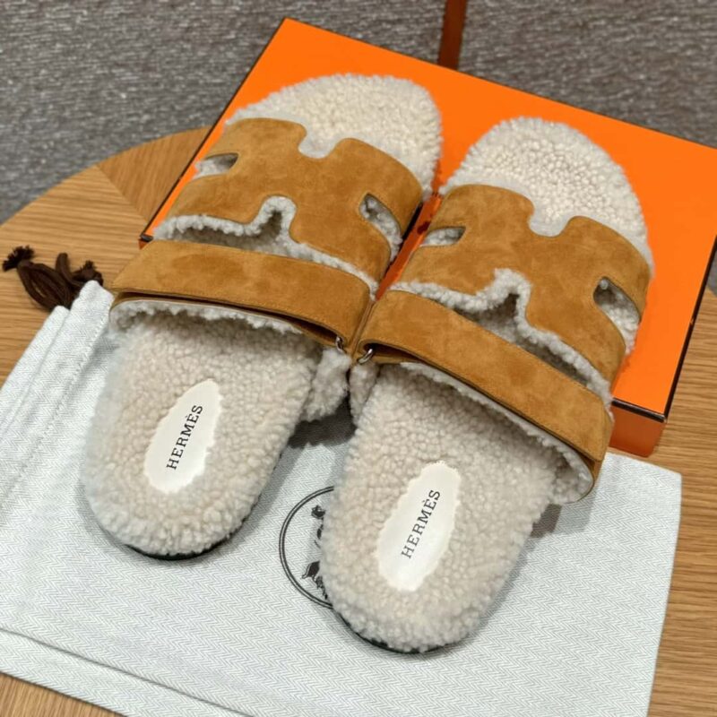 HERMES 180 Chypre 男款羊羔毛 奶茶色/chai 羊毛皮/woolskin