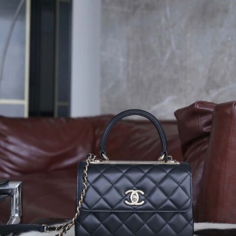 Chanel 24C Trendy CC正品皮Mini 黑色➿AS4654 Y60767 94305