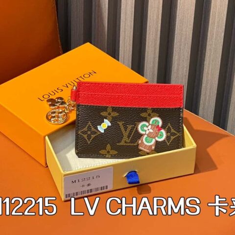 M12215老花红色 圣诞款卡包钱包系列 LV CHARMS 卡夹 m12215 老花/红色