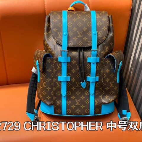 M12729老花蓝色 双肩包系列 CHRISTOPHER 中号双肩包 M12835老花黄色 Christopher Hcc中号双肩包