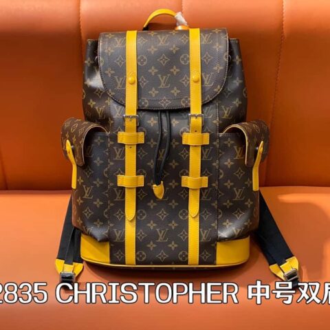 M12835老花黄色 双肩包系列 CHRISTOPHER 中号双肩包 M12729老花蓝色 本款 Christopher Hcc中号双肩包