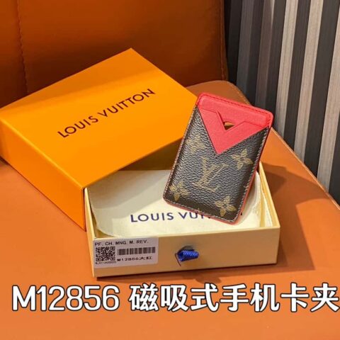 【原单精品】M12856老花大红 磁吸式手机卡夹
